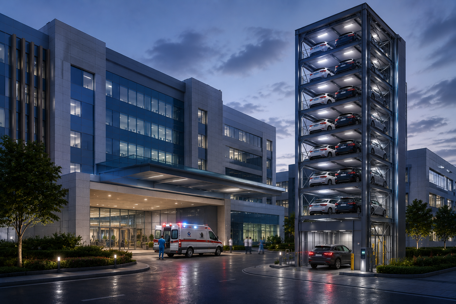 tower parking for hospital