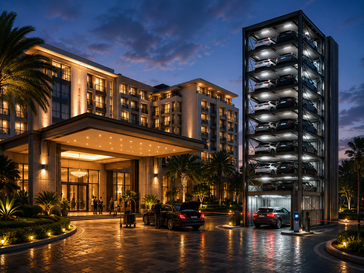 tower parking for hotels